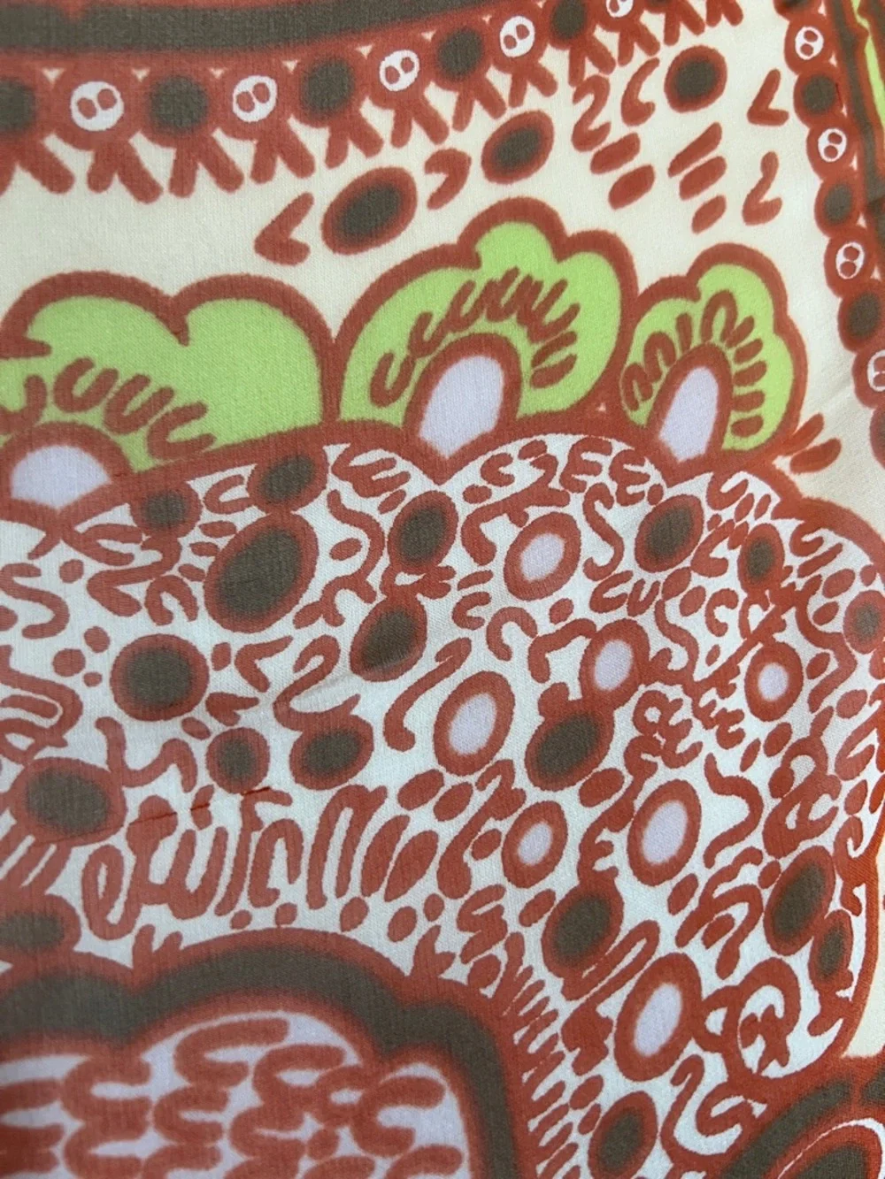 Vintage Sally Gee Paisley Psychedelic Festival Silk Blend Square Scarf - 28