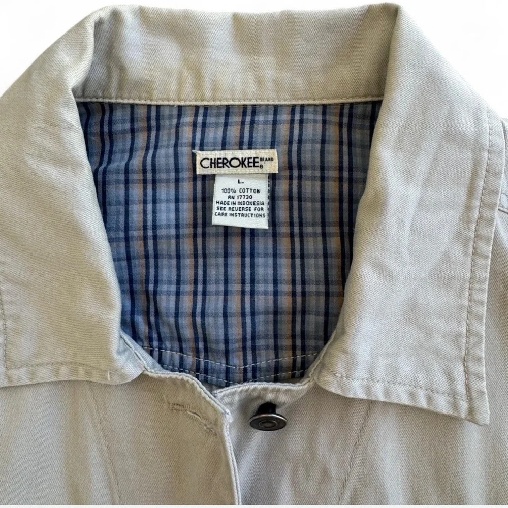 Cherokee Khaki Cotton Jacket Men’s Size L | Casual Utility Layer
