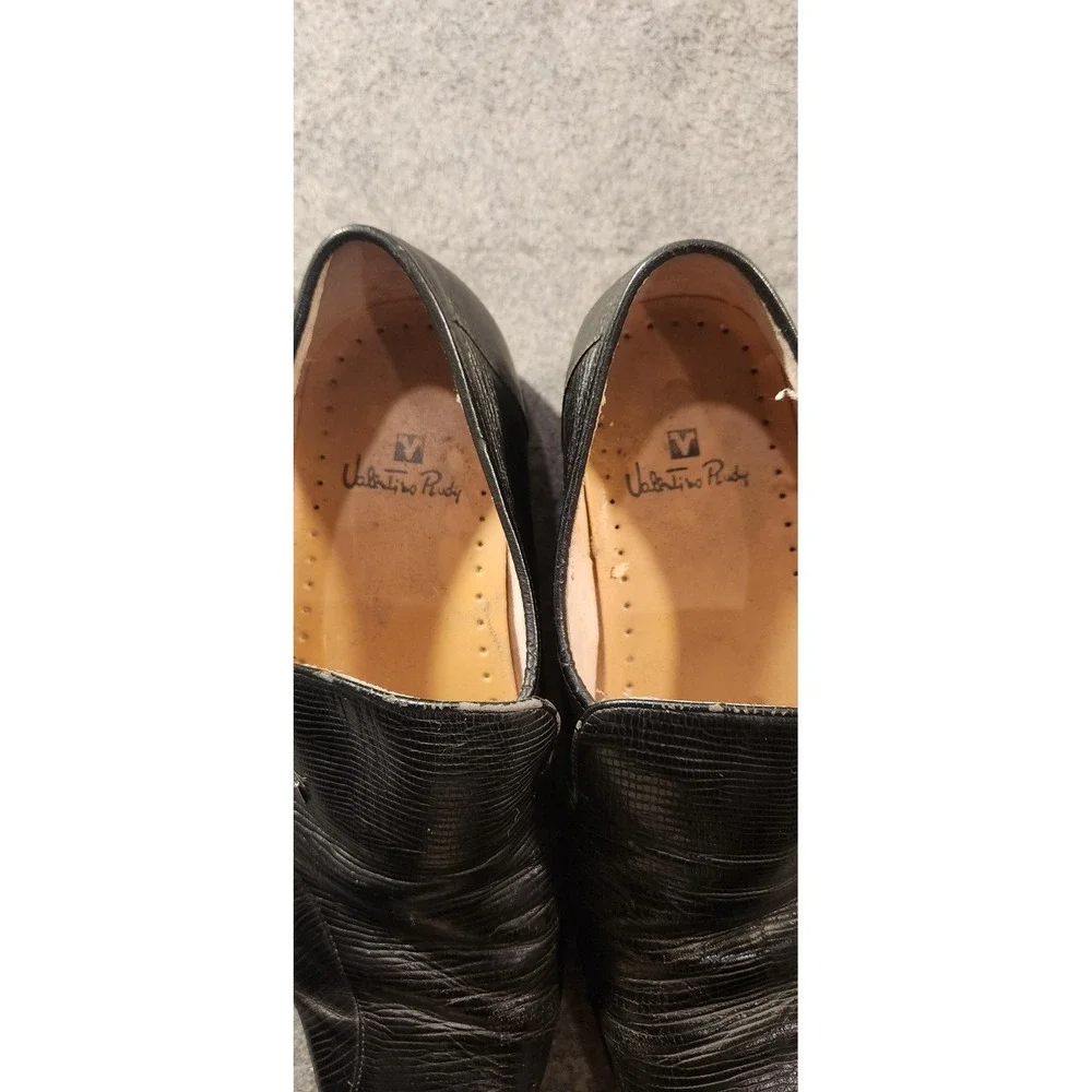 Valentino Rudy‎ Shoes Mens 6.5 Black Leather Slip On Dress Oxford 6406299-245