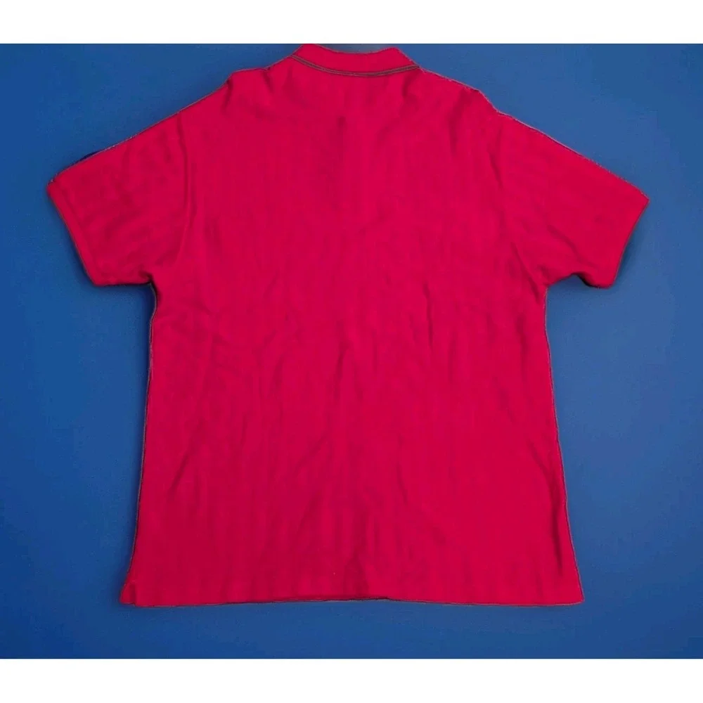 Vintage Chaps Ralph Lauren Red Textured Polo Shirt XL Grail