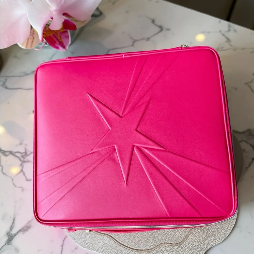 Lancôme Large Hot Pink Faux Leather Makeup / Travel Storage Bag