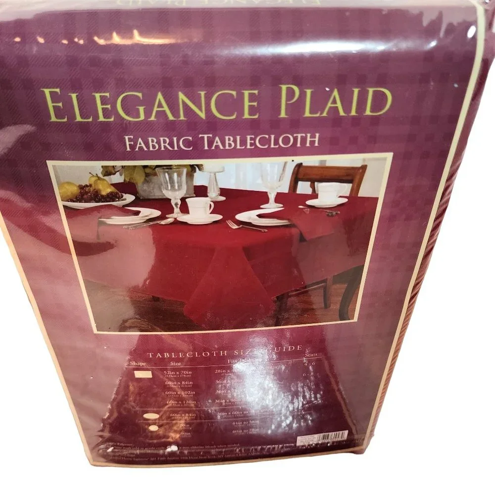 Set of 2 Burgundy 60x120 Oblong Fabric Decorative Tablecloths NWT
