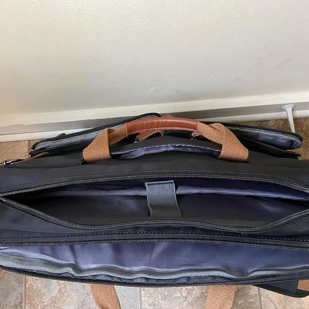 Men's Black Multi functoinal Laptop bag18.8 Inch
