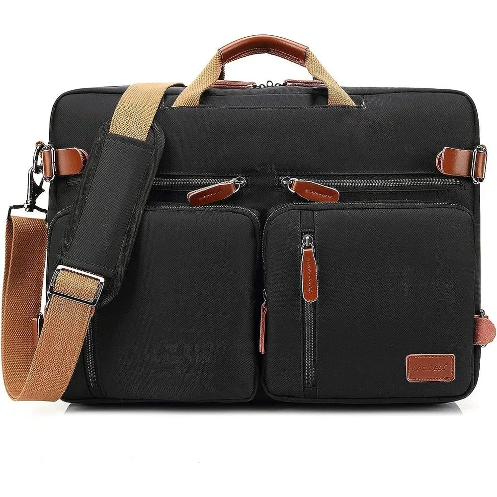 Men's Black Multi functoinal Laptop bag18.8 Inch