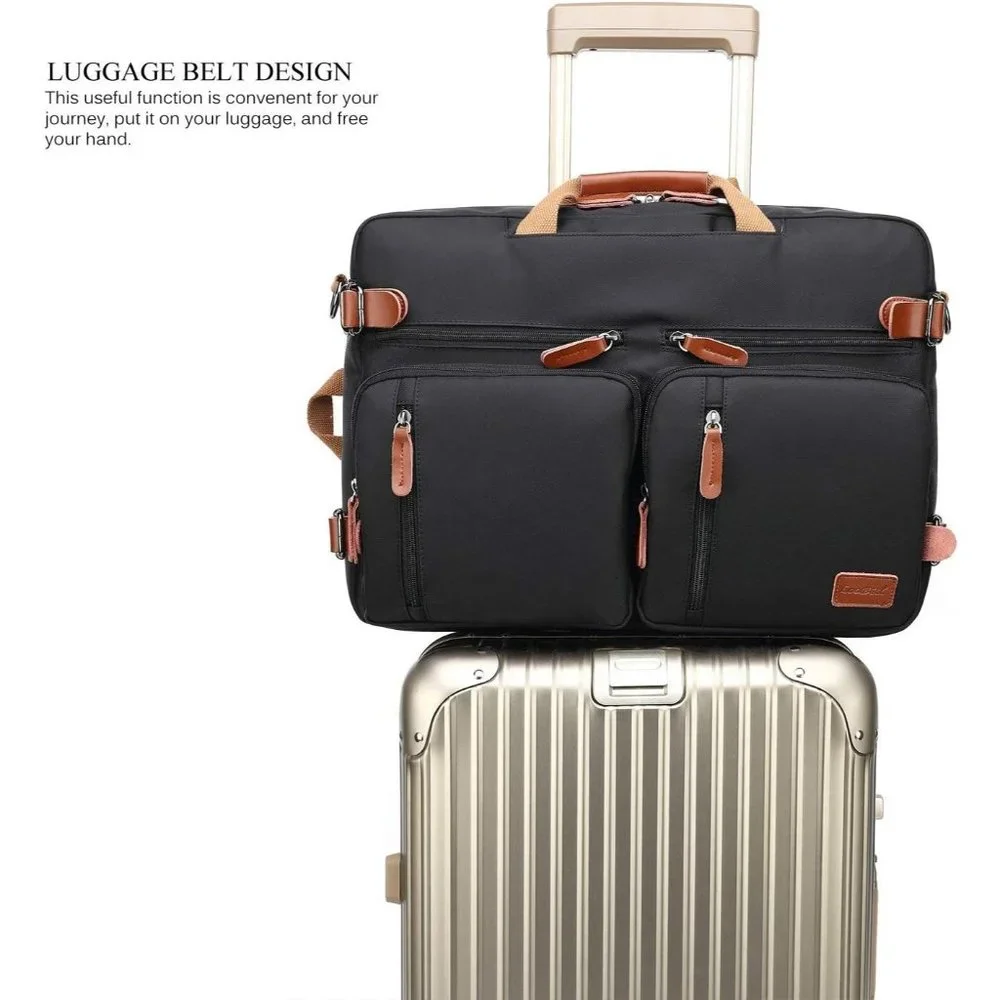 Men's Black Multi functoinal Laptop bag18.8 Inch