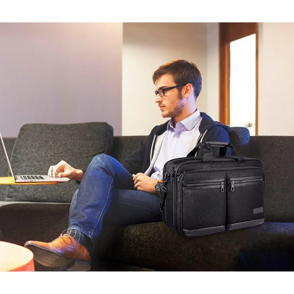 Men's Black Water-Repellent Messenger bag 18inch