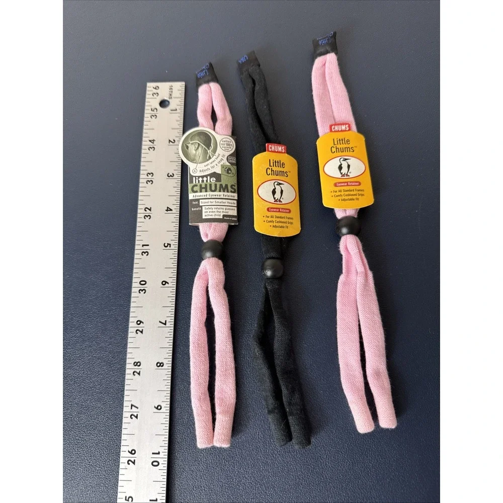 Chums LIttle Chums Eyeglasses Retainer Cord‎ 3 Pack Pink Black New 0849