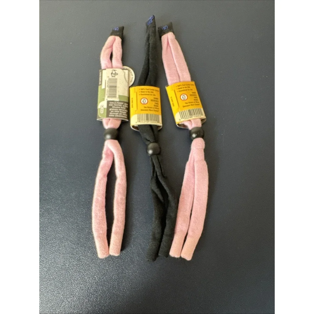 Chums LIttle Chums Eyeglasses Retainer Cord‎ 3 Pack Pink Black New 0849