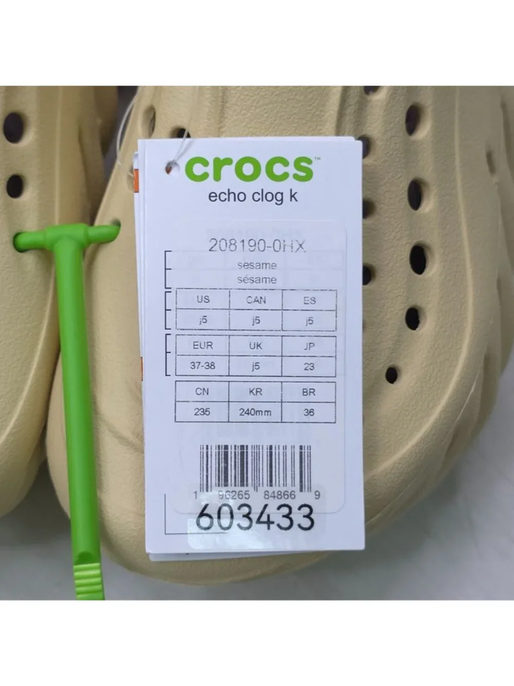 Crocs Echo Clog K Sandals With Adjustable Red Strap Rugged Outdoor Kids J5