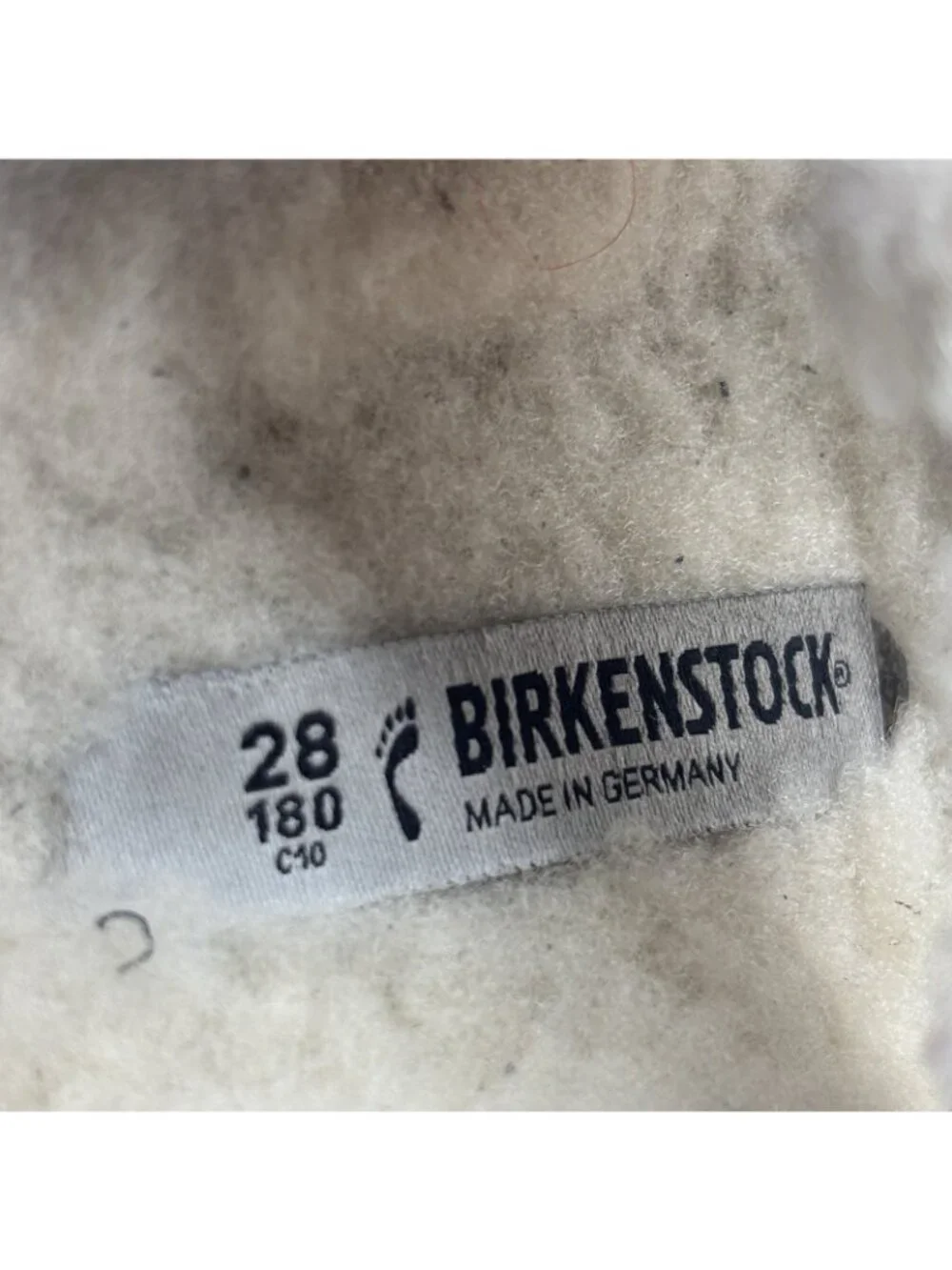 Birkenstock Arizona Big Buckle Shearling Slide Sandals Teddy Eggshell Kids Sz 28