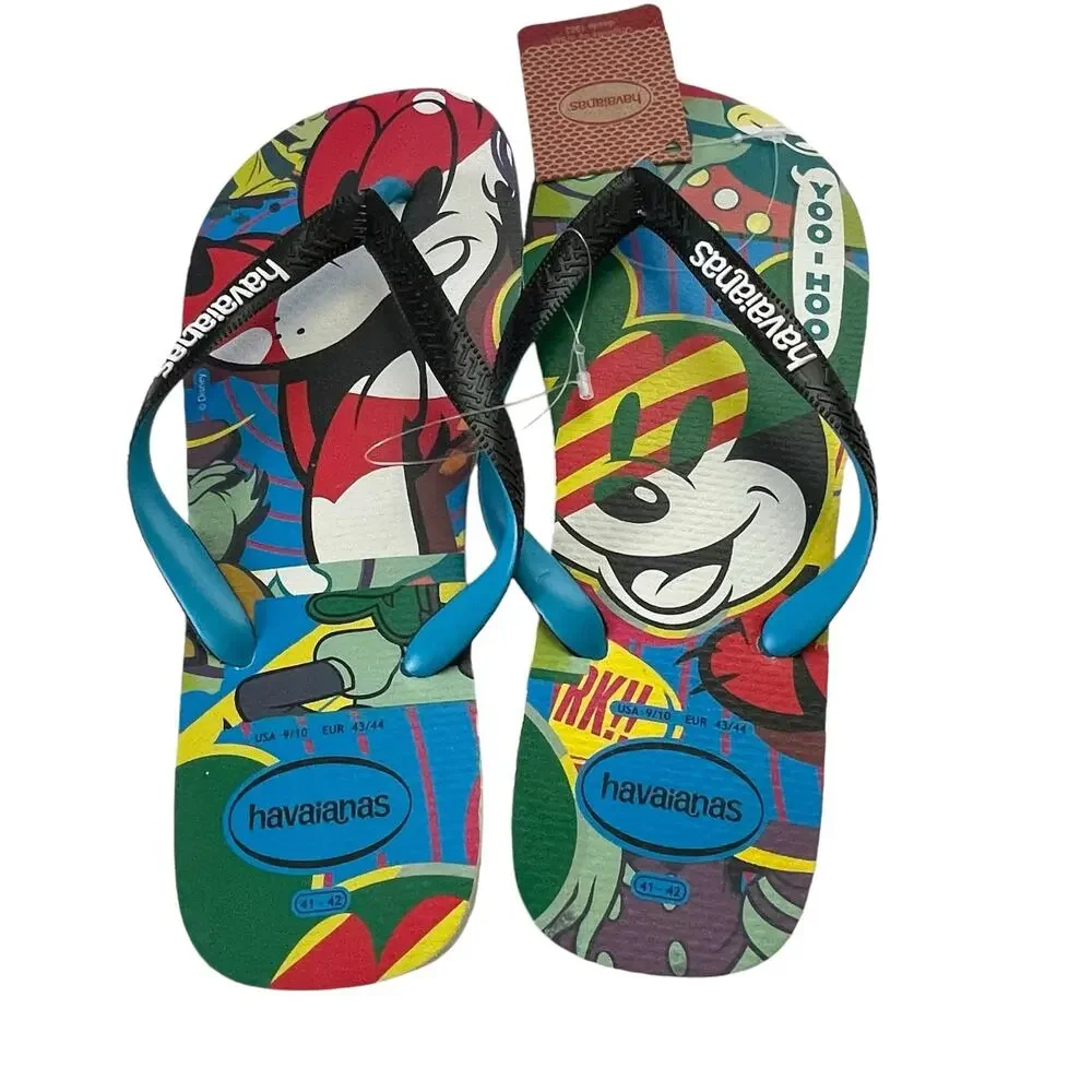 Havaianas Flip Flops Mens Size 9/10 Eur 43/44 Disney Mickey Mouse Pluto Slip On