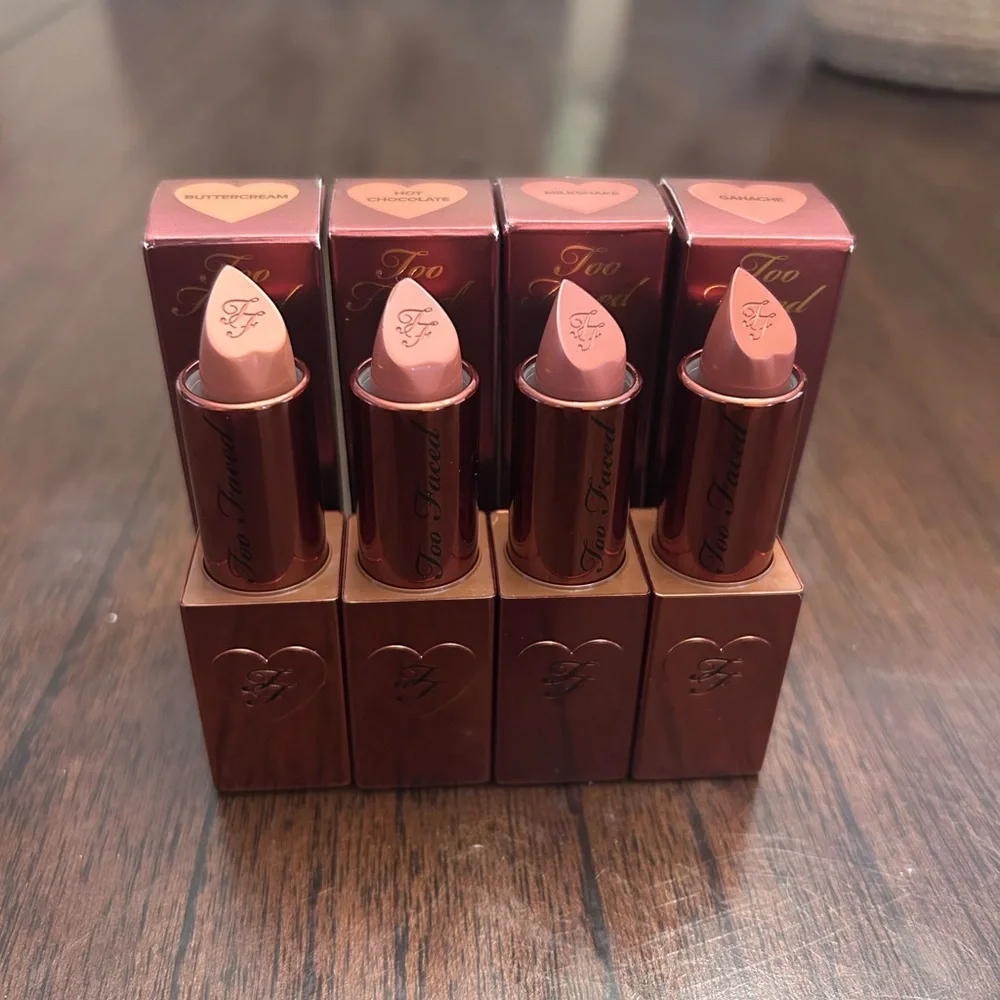 NEW Too Faced cream lipstick set of 4 NIB lipsticks
