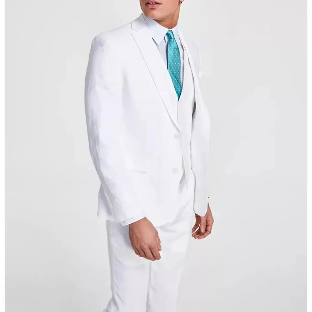 Bar III Men's White Linen Summer Casual Slim-Fit Formal Suit Jacket Size 44R
