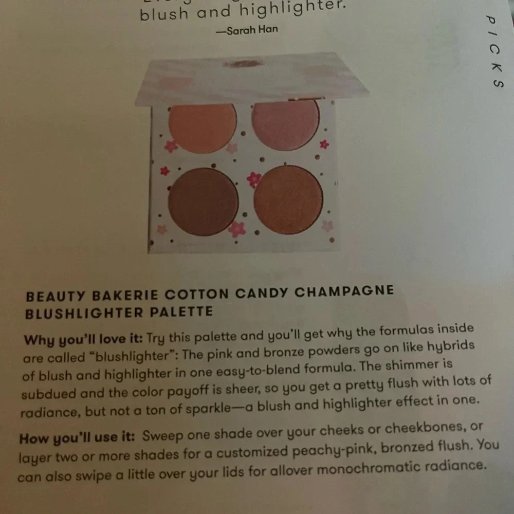 BEAUTY BAKERIE COTTON CANDY CHAMPAGNE BLUSHLIGHTER PALETTE, NWT
