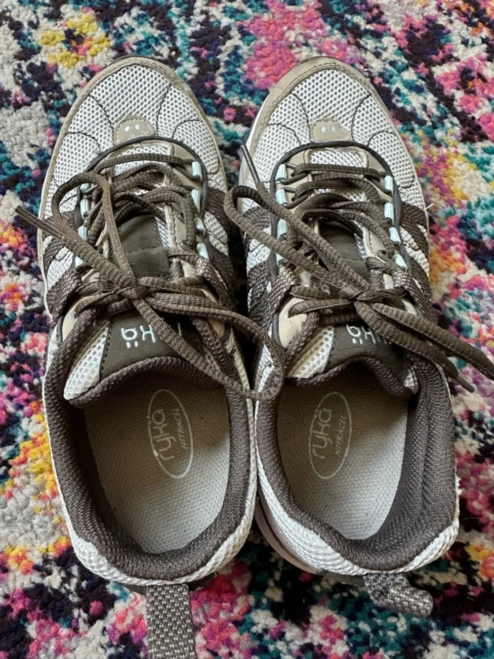 Ryka Lace Up Sneakers Womens 7.5 Gray Brown