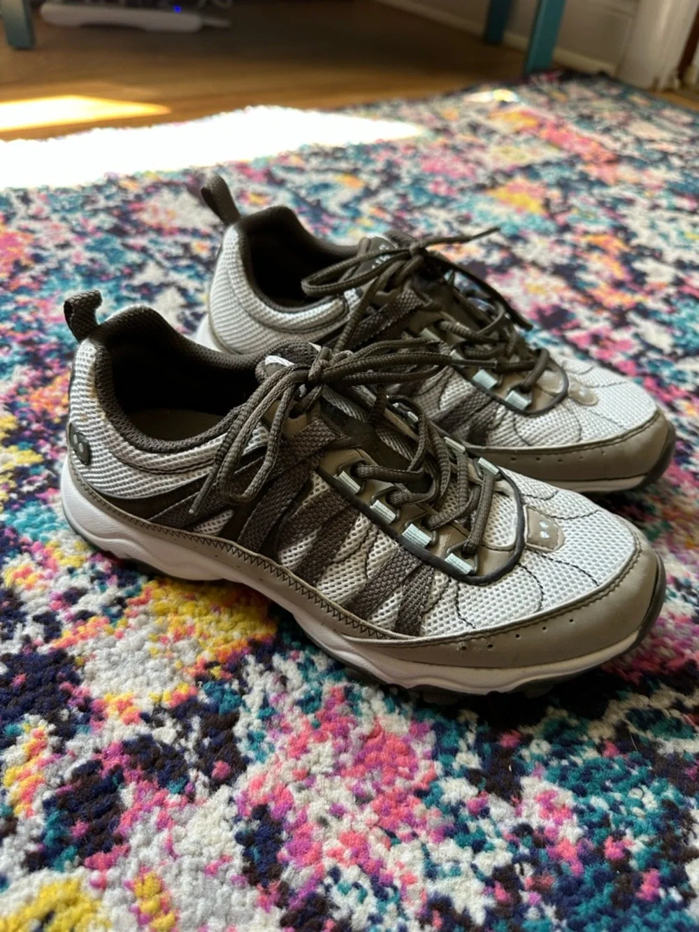 Ryka Lace Up Sneakers Womens 7.5 Gray Brown