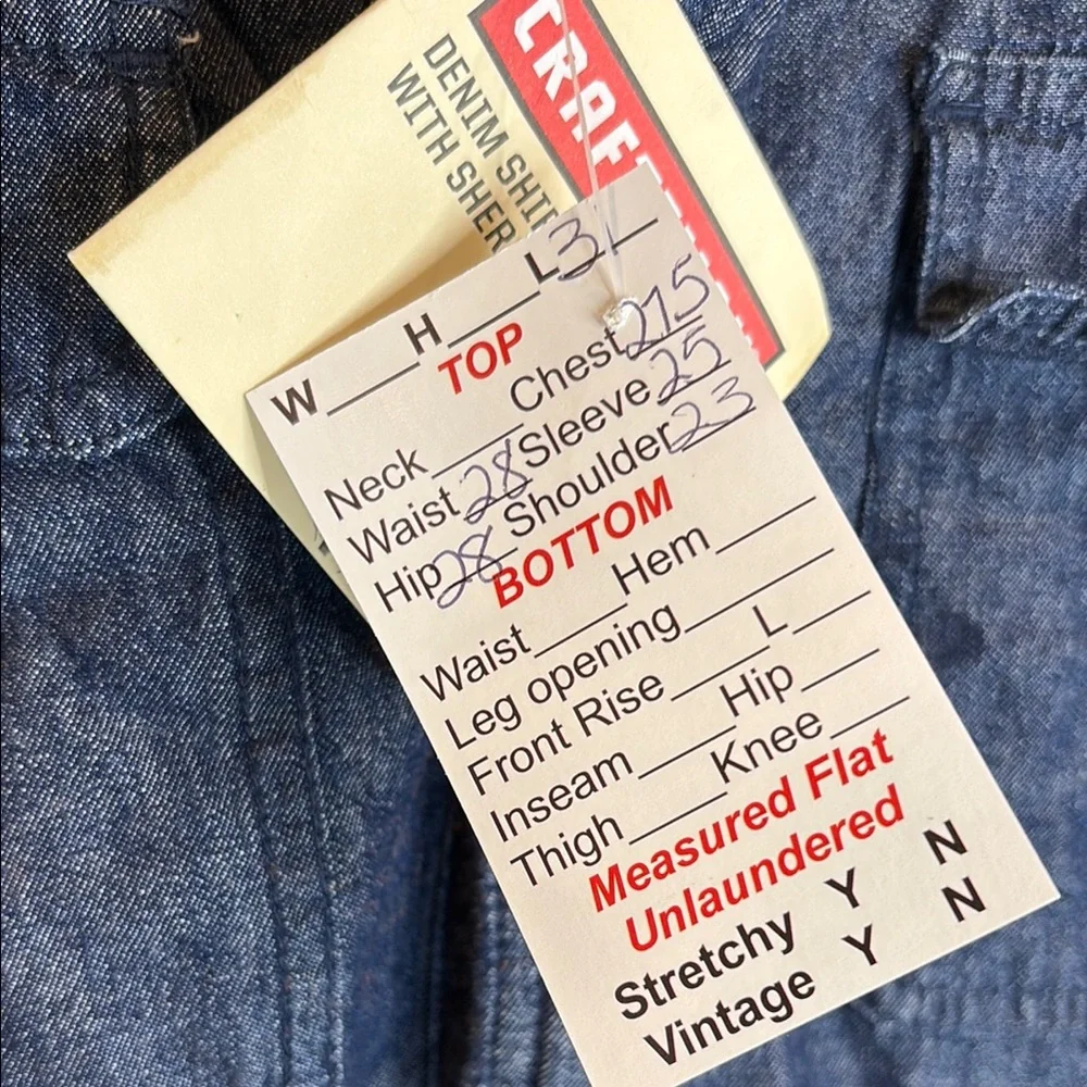 Craftsman Men's Blue Denim Jacket fleece lined XL 55” chest‎ 502 NWT
