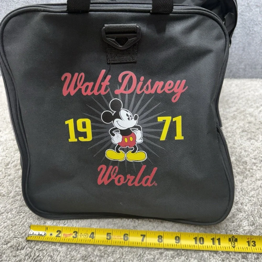 Walt Disney World 1971 Mickey Mouse Black Duffel Bag Gym Tote Collapsible