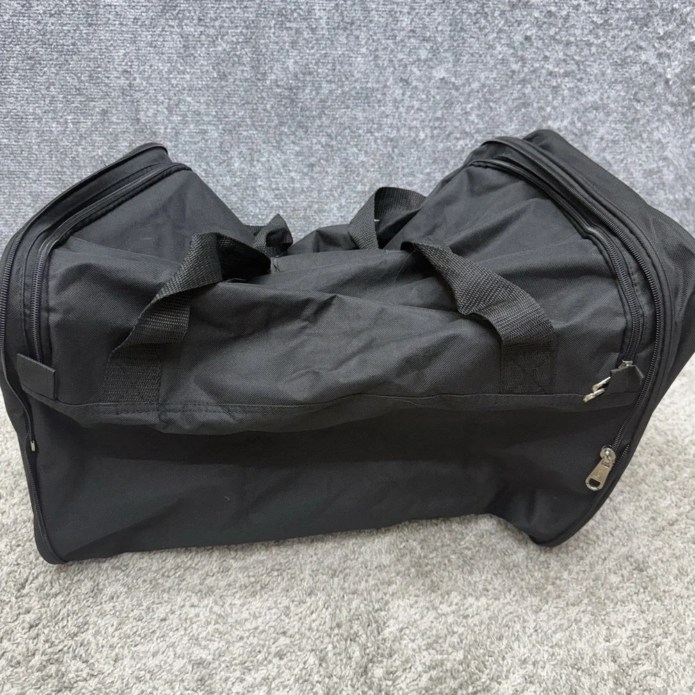 Walt Disney World 1971 Mickey Mouse Black Duffel Bag Gym Tote Collapsible