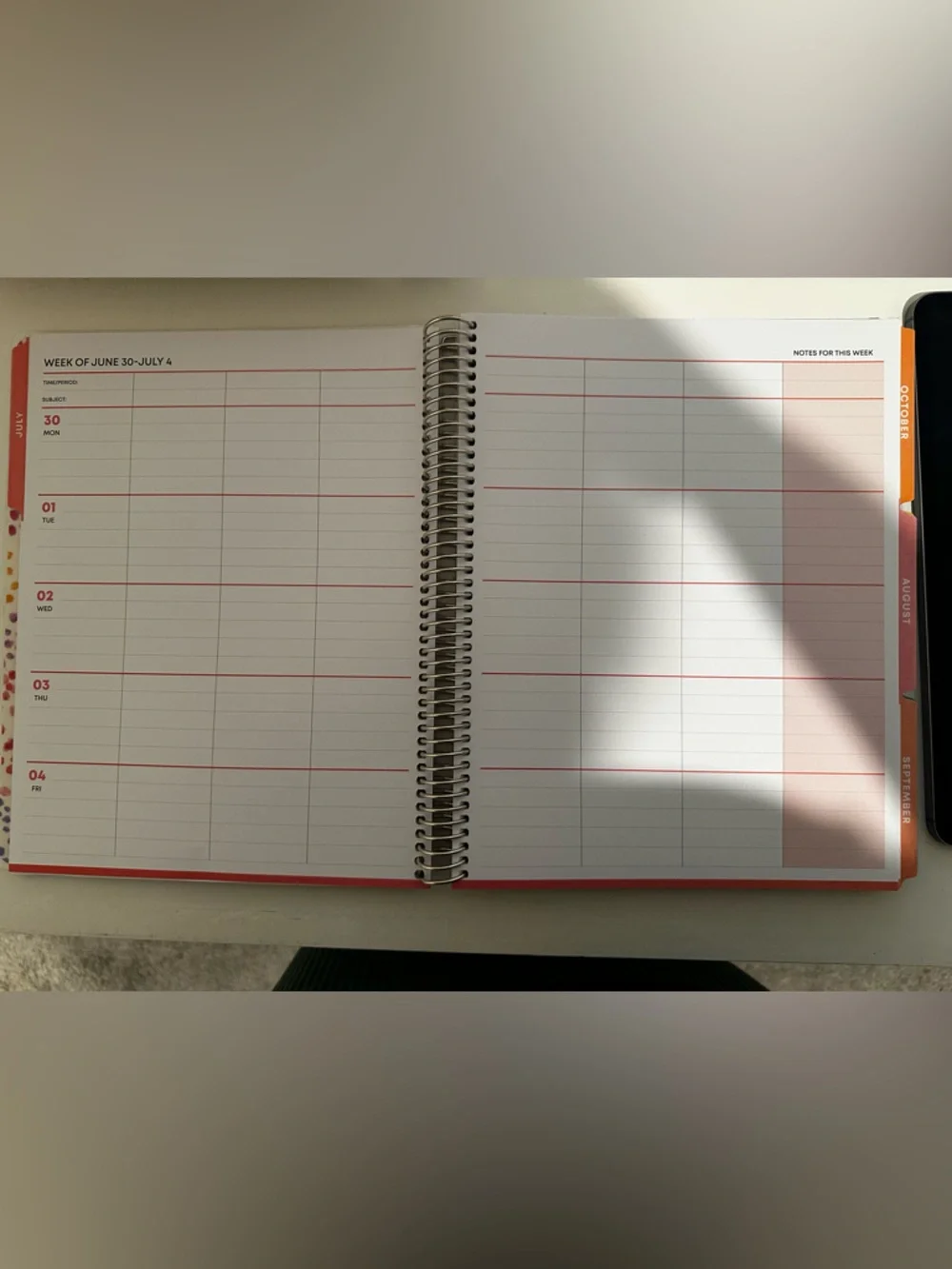 Teach Well Floral Spiral Horizontal Teacher Planner June 25-June 26