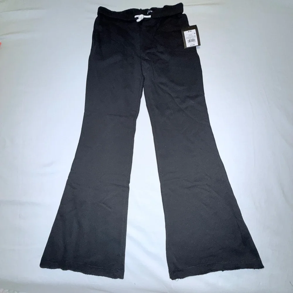 Art Class Flare Pants Kids Size 8 Black NEW Fleece Drawstring Wide Leg