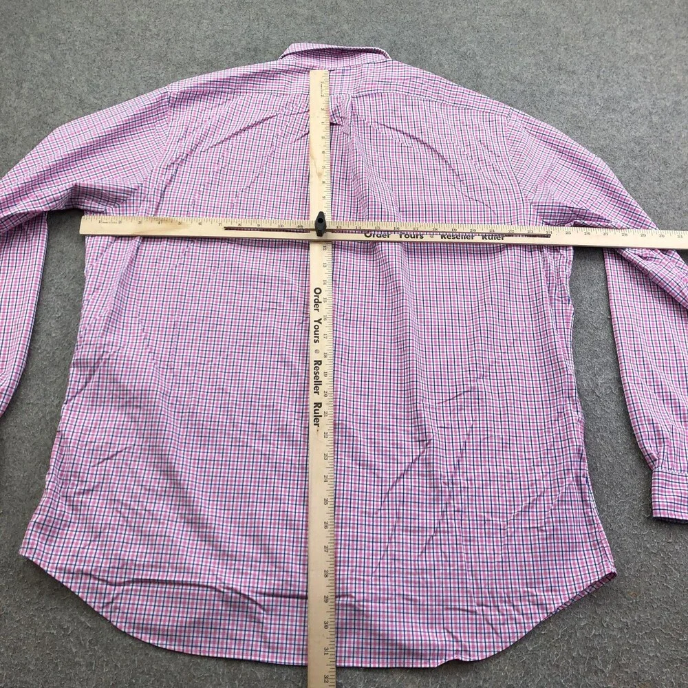 Ralph Lauren Shirt Mens XL Pink Check Long Sleeve Button Down Classic Fit Casual