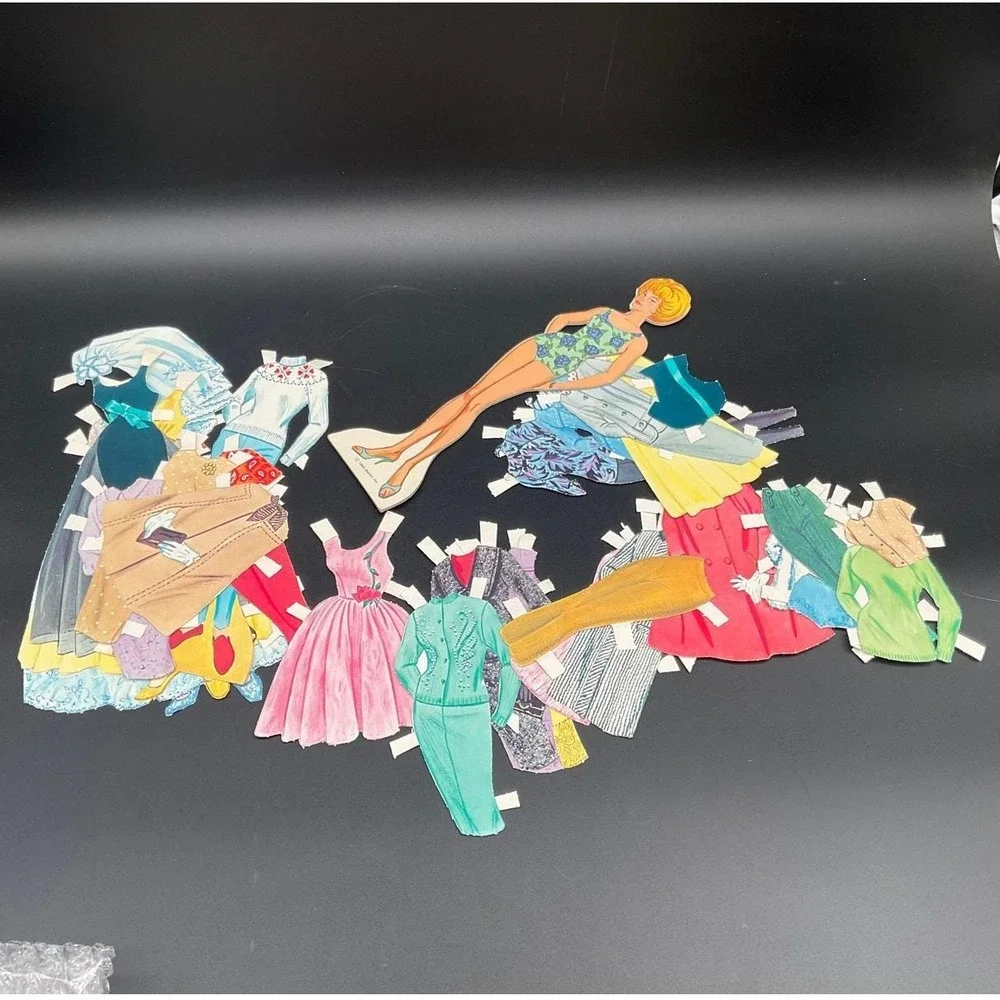 1964‎ Mattel Barbie Wedding Dress 'n Fashion Clothes Paper Doll Set Wardrobe
