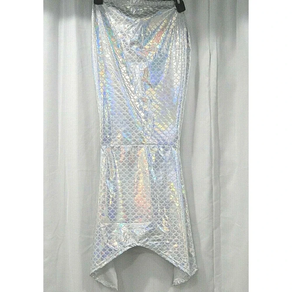 JUSTICE NWT GIRLS MERMAID TAIL SWIMSUIT COVERUP Large Beach‎ Iridescent