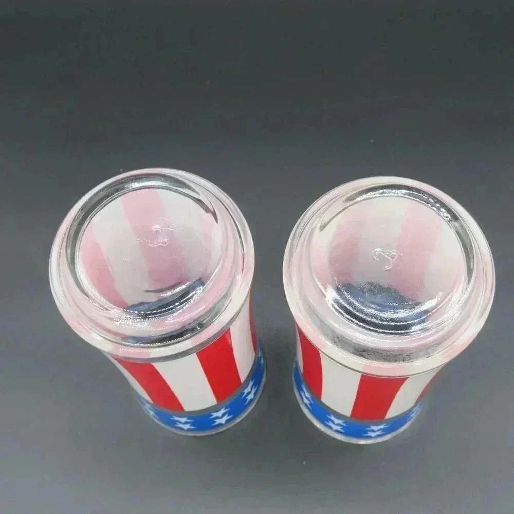 Vintage Libbey Drinking Glasses Stars And Stripes USA Flag Patriotic Olympics