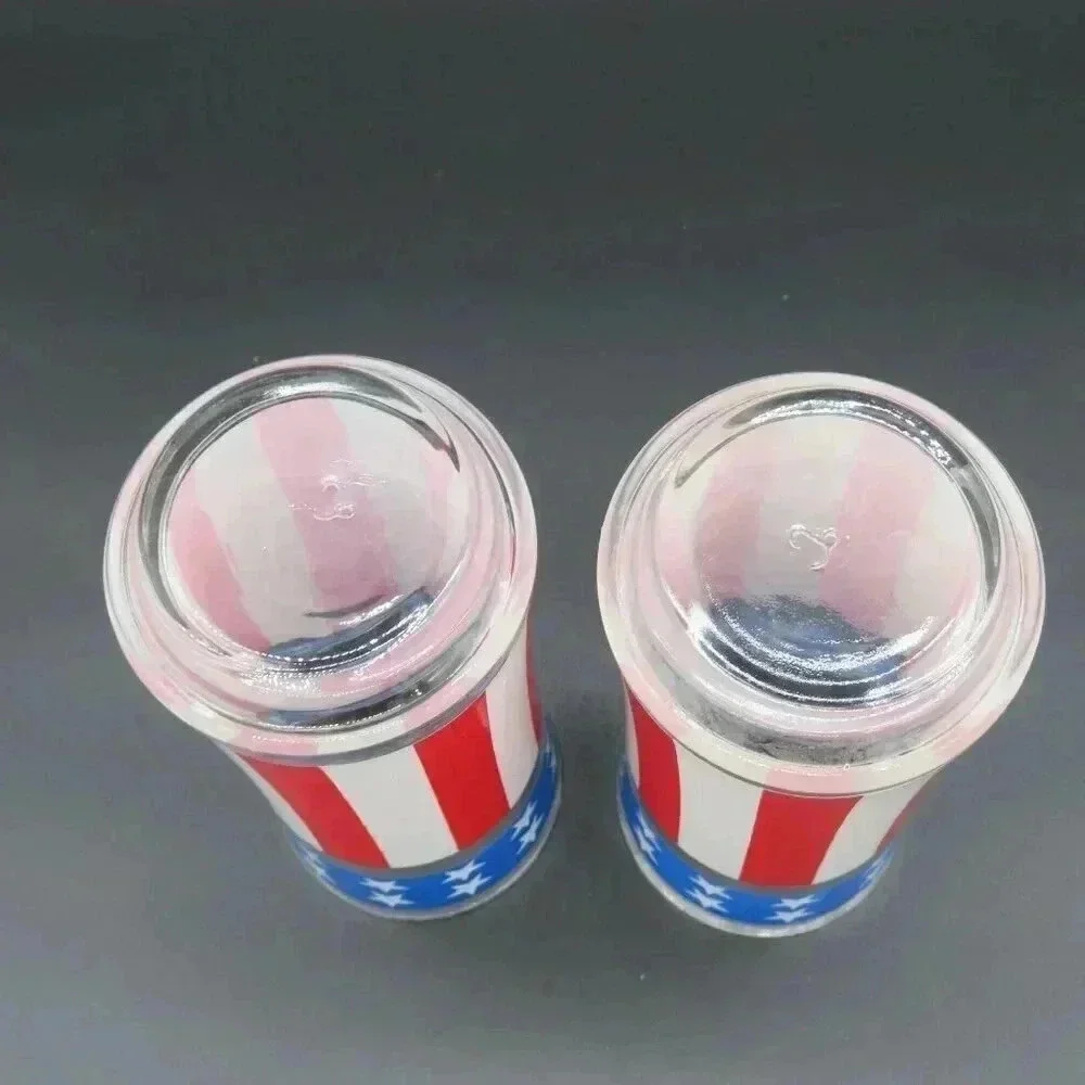 Vintage Libbey Drinking Glasses Stars And Stripes USA Flag Patriotic Olympics