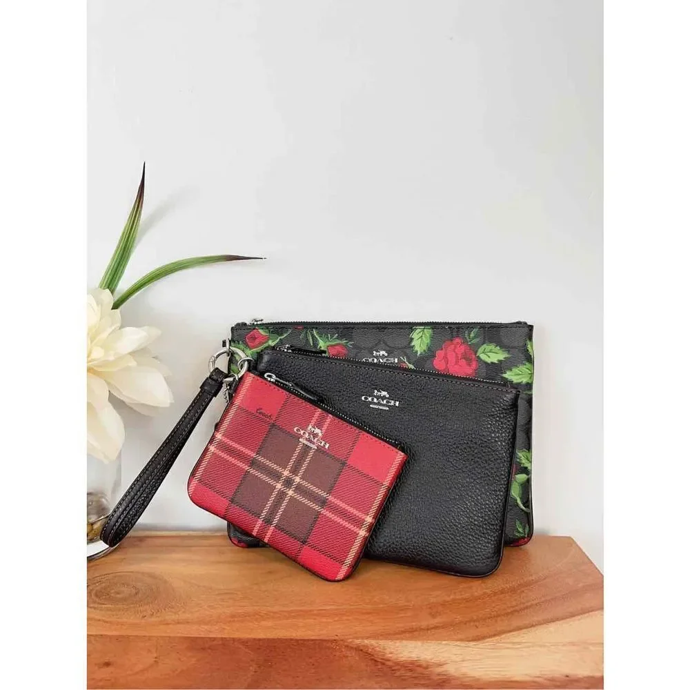 NWT Coach Mix Print Pouch Trio‎  bags