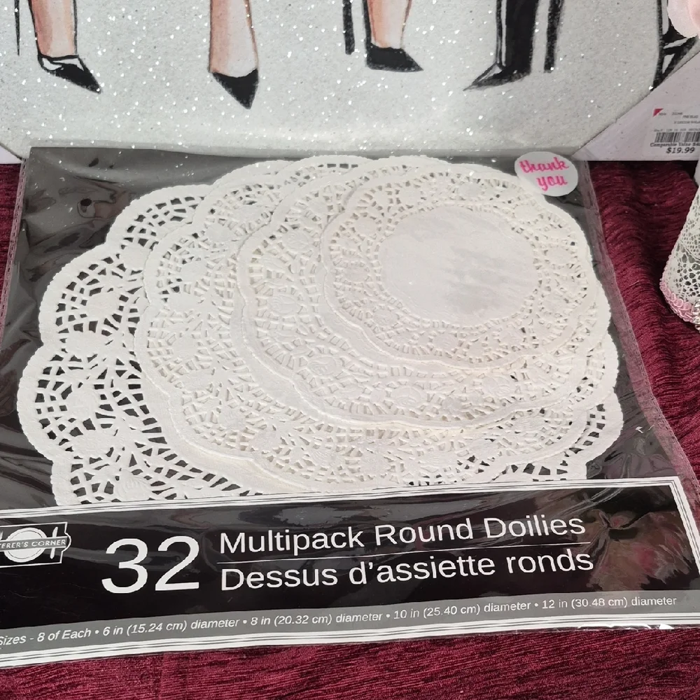 Multipack Round White Doilies - Elegant Table Lace (32 Pack) NEW 2179