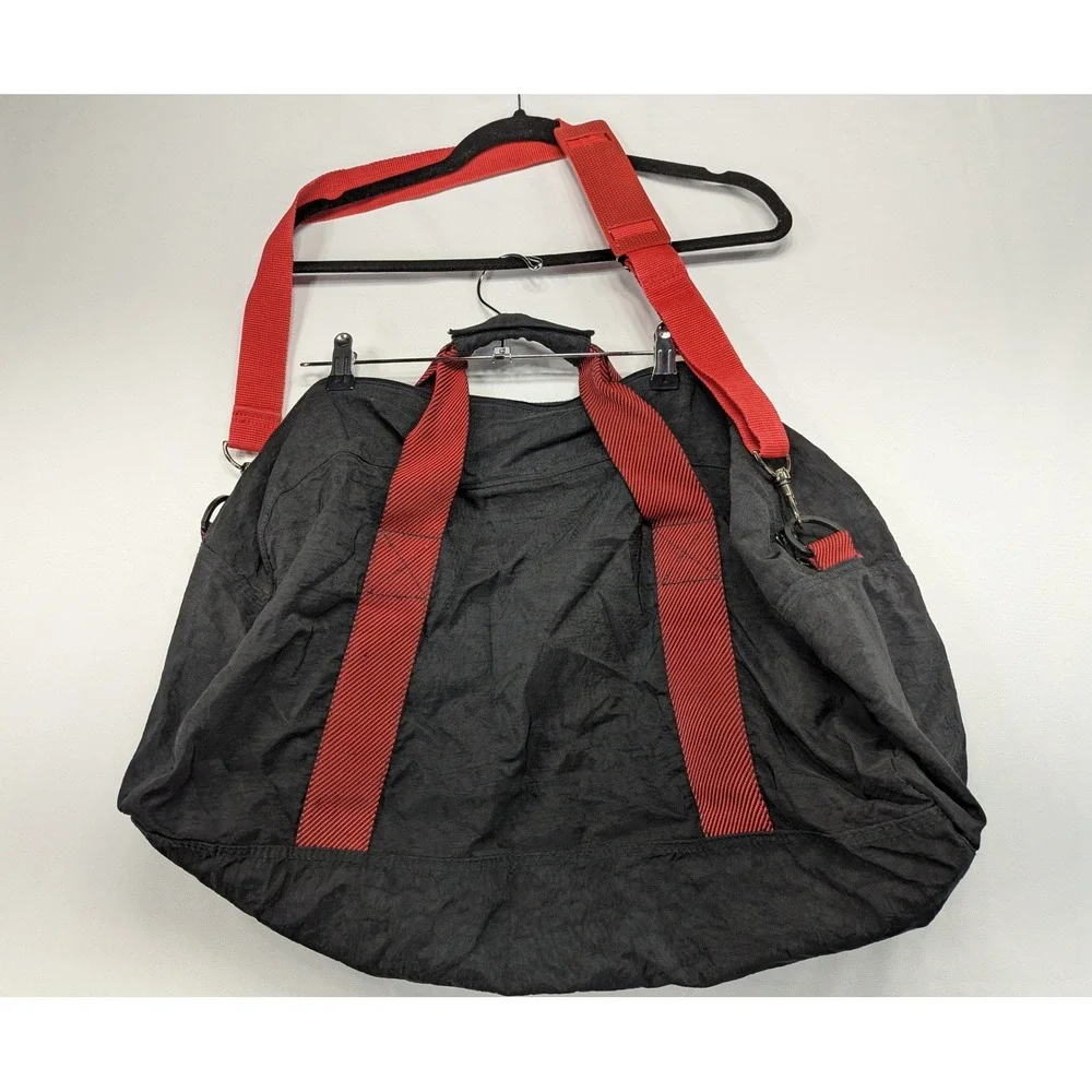 Black Duffel Bag with Red Straps Compass Bull Skull Logo Travel‎ Gym Carry-on