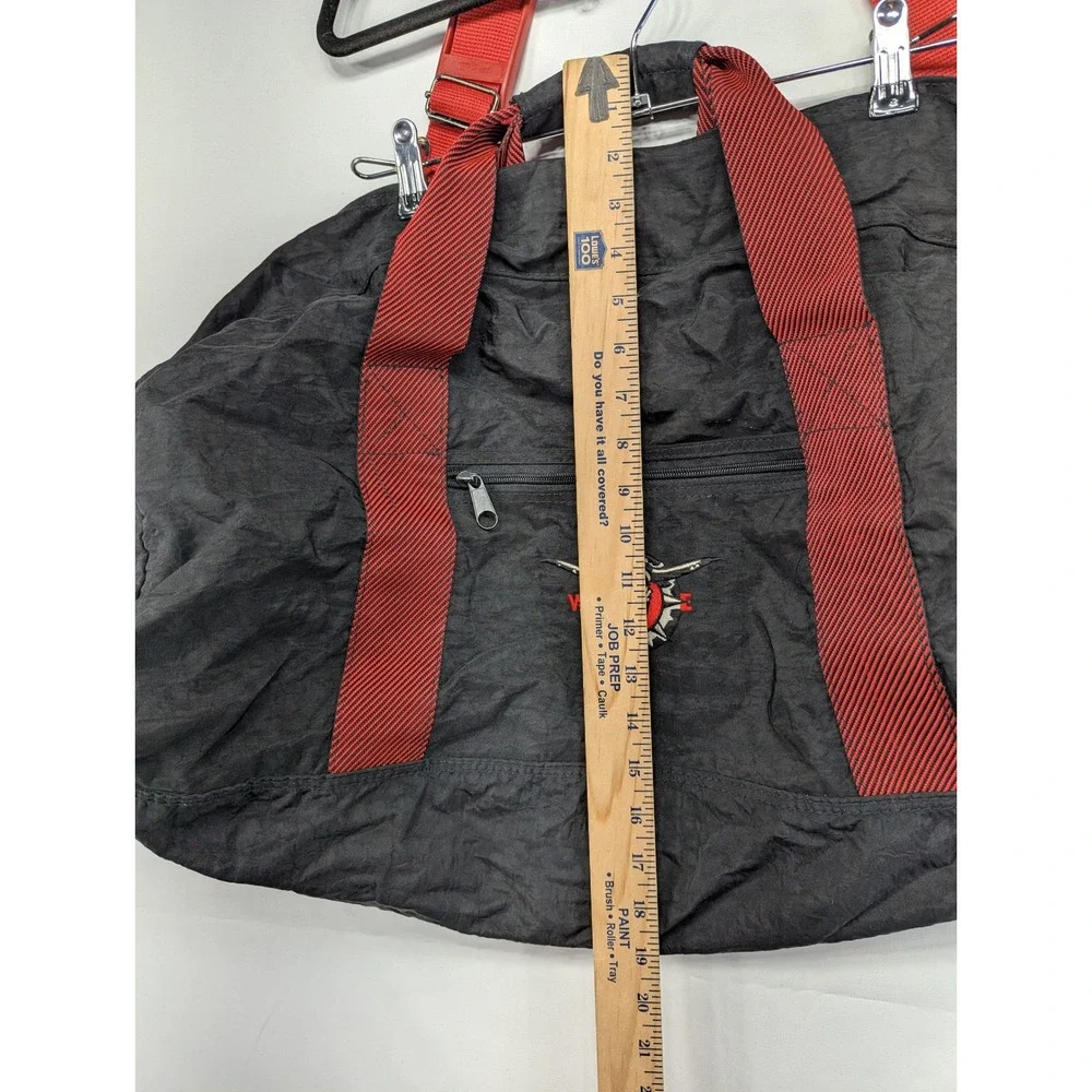 Black Duffel Bag with Red Straps Compass Bull Skull Logo Travel‎ Gym Carry-on
