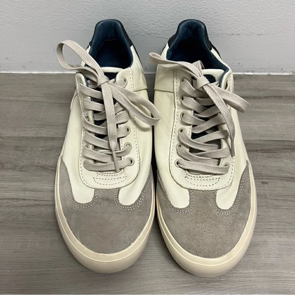 Camper low cut sneakers sz 11. Genuine suede and leather Cream Gray Navy Blue
