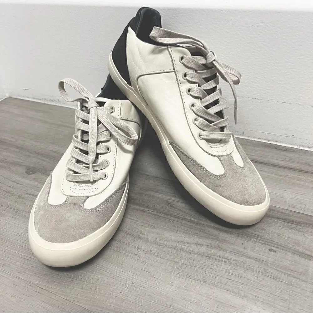 Camper low cut sneakers sz 11. Genuine suede and leather Cream Gray Navy Blue