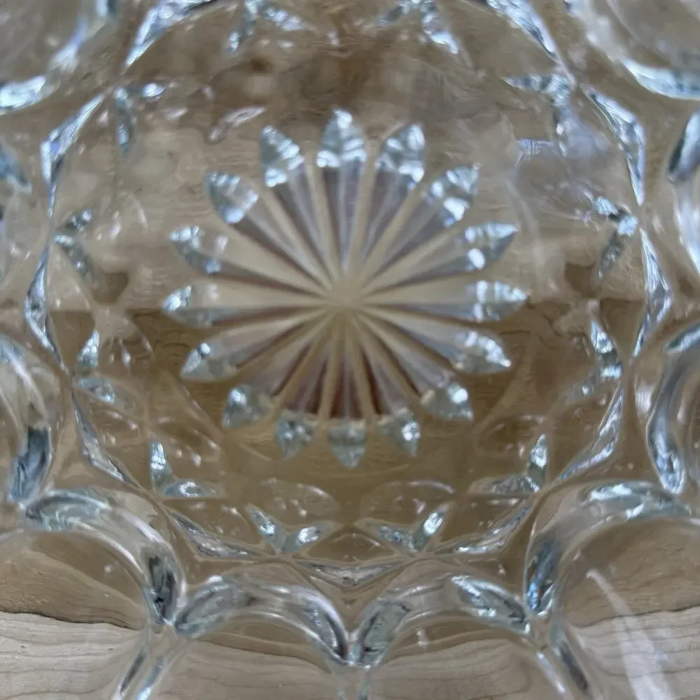 Vintage Decoraive Tray Made Of Thick, Clear Glass for 12 Eggs