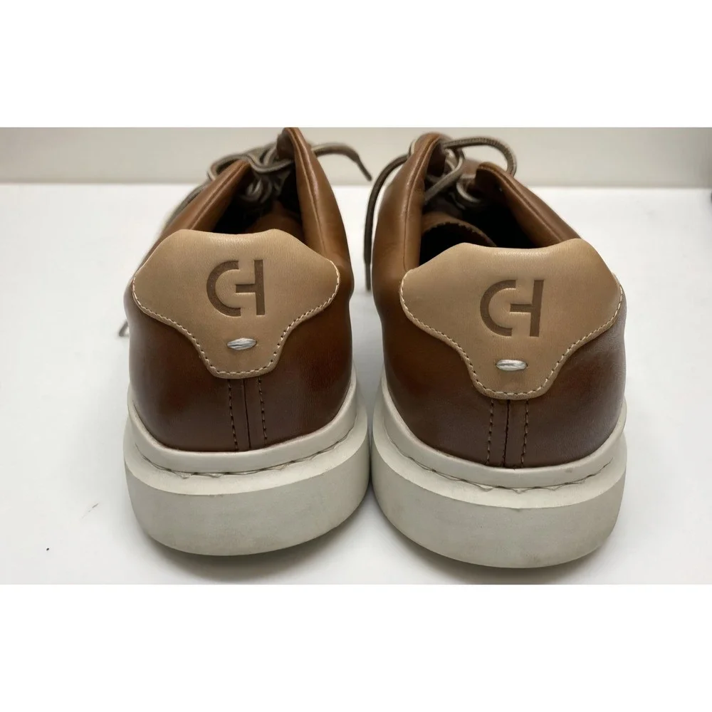 Cole Haan Mens SZ 10M Grandseries pro Rally Leather Sneakers British Tan Brown
