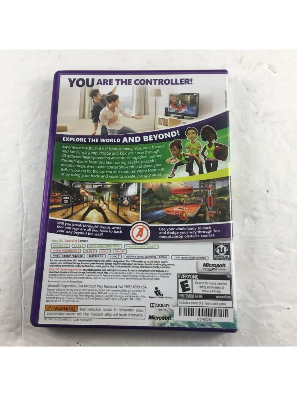MICROSOFT XBOX 360 KINECT ADVENTURES! GAME MANUAL INCLUDED