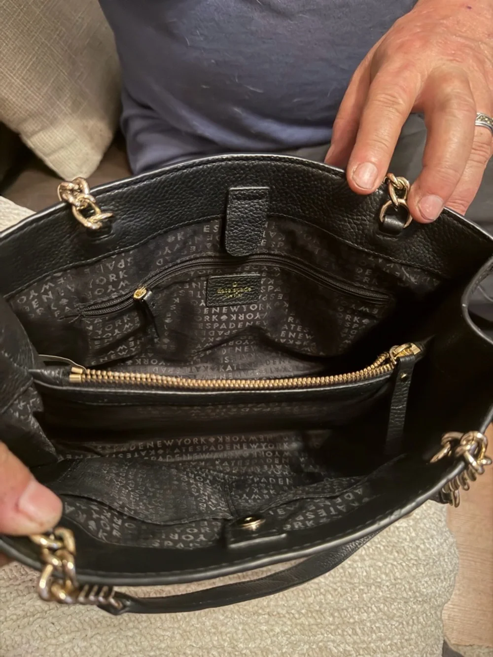 kate spade black tote