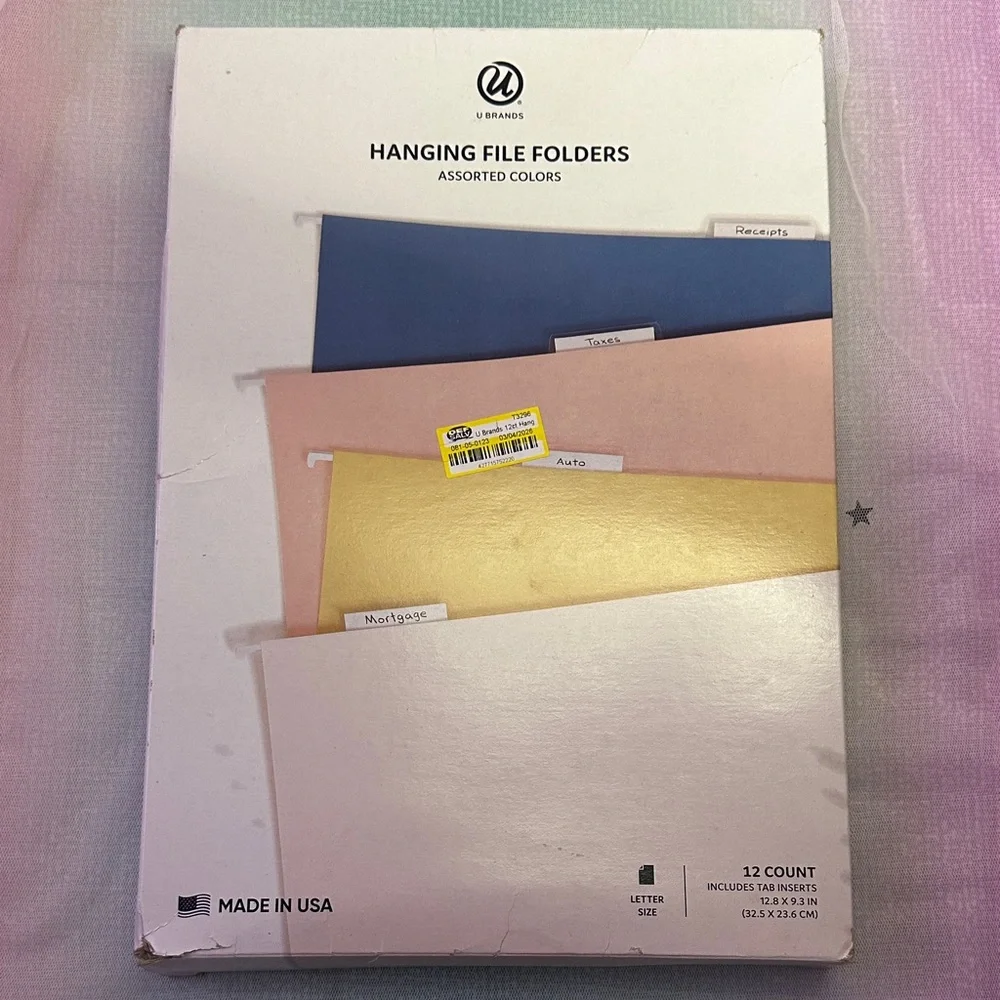 U Brands Assorted Color Hanging File Folders - Pastel Set