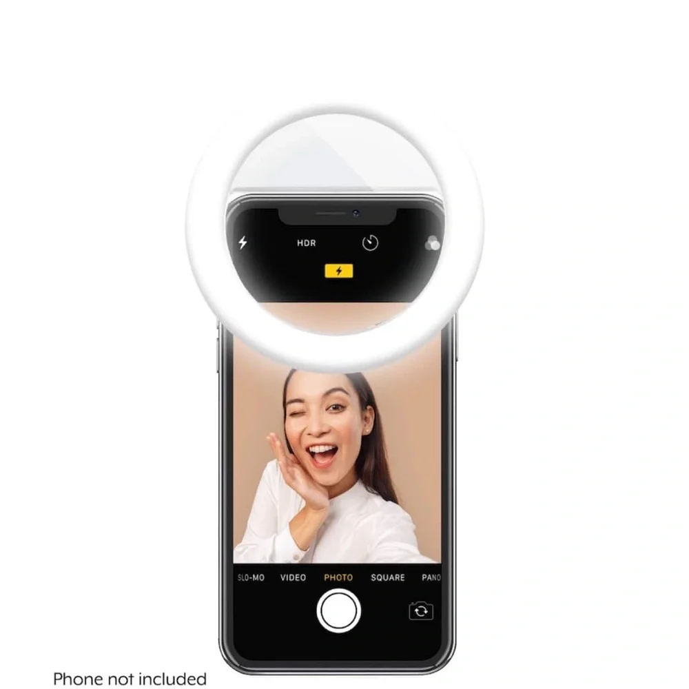 Clip-on LED Selfie Light with Built-in Rechargeable Battery
