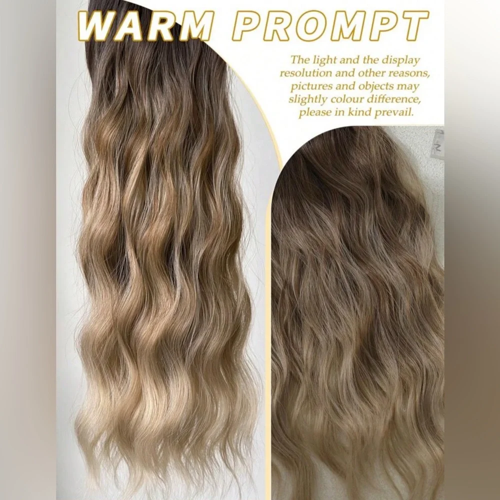 22 In Ashy light Brown Balayage Clip in hair Extensions - Human hair blend