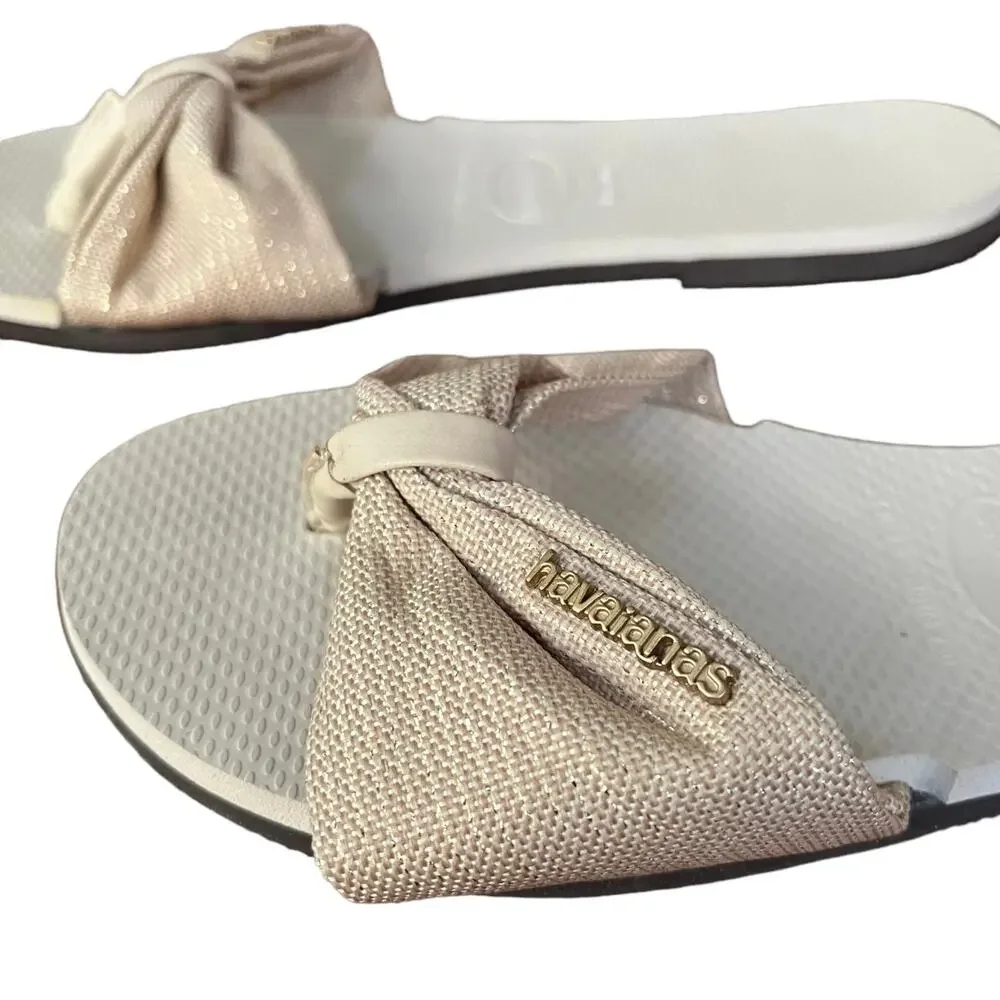 Havaianas St. Tropez Shine Flip Flop Thong Sandal Women's  9/10 39/40 NEW