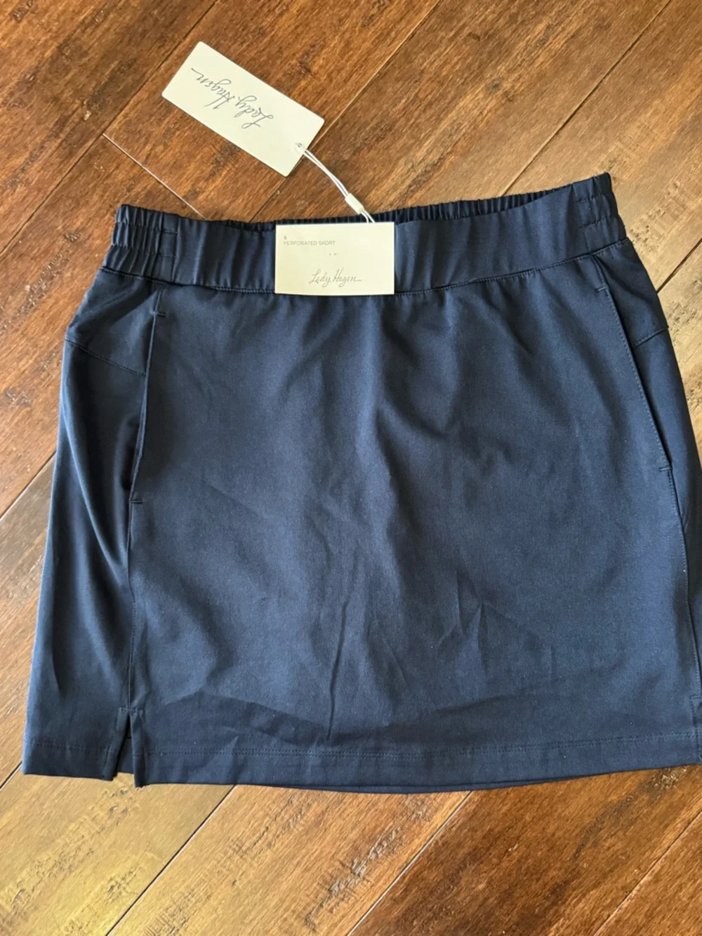 Lady Hagen Small Navy Blue Perforated Skort