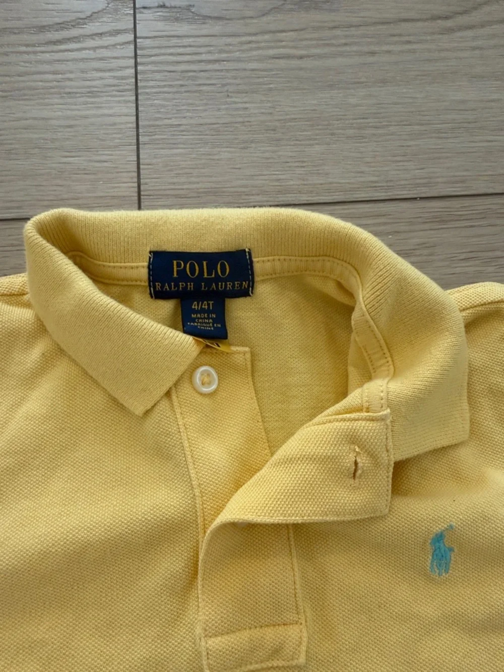 Ralph Lauren Yellow Polo Shirt with Teal Pony - Kids