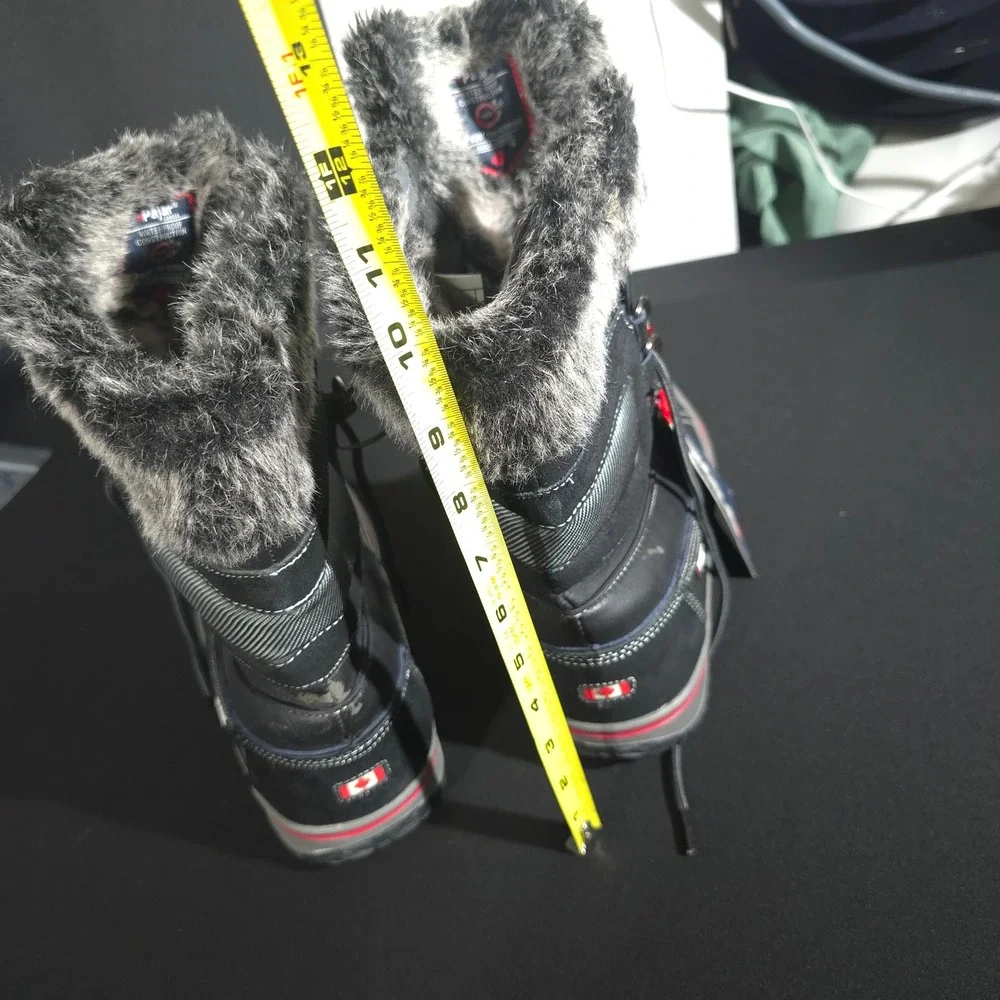 Pajar Heritage Snow Boots Mens 10-10.5 Black Waterproof Faux Fur Winter Leather