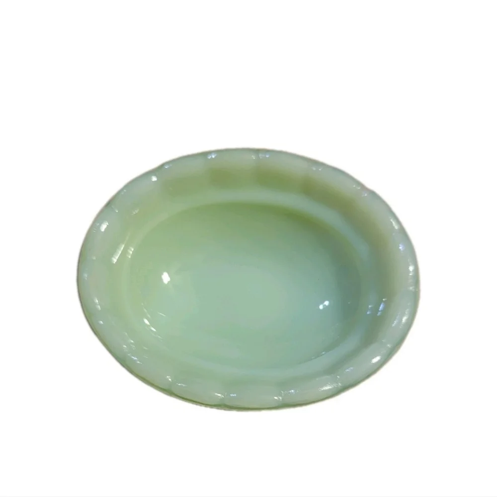 Mini Jadeite Green GLASS Depression Style Hen on Nest Chicken Salt Cellar 2.5in