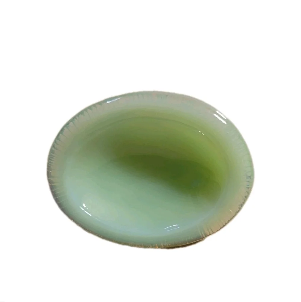 Mini Jadeite Green GLASS Depression Style Hen on Nest Chicken Salt Cellar 2.5in