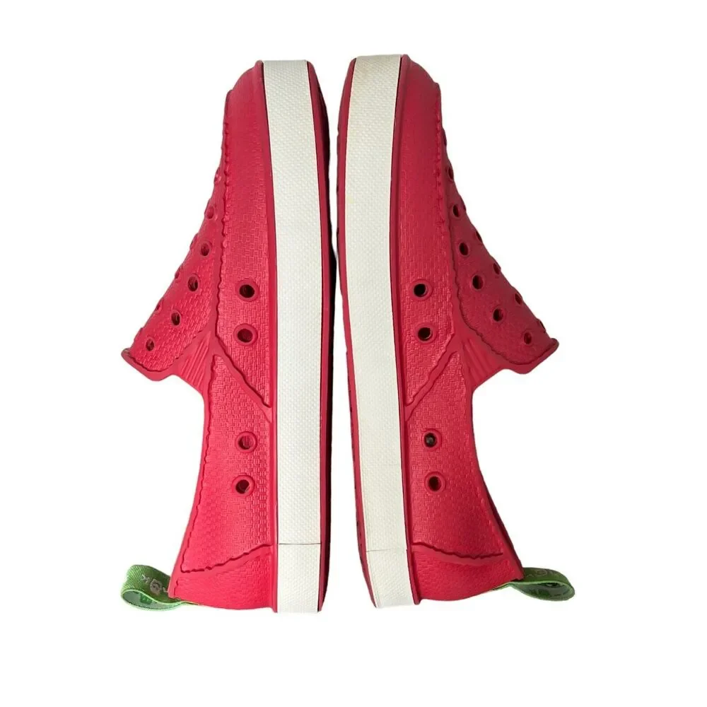 Sanuk Water Shoes Girls‎ Lil Walker 2.5 Red Loafer Flat Slip On Washable Beach